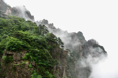 Sarı Dağlar. Huangshan Dağı. Çin 'in doğusundaki Güney Anhui eyaletinde bir dağ sırası..