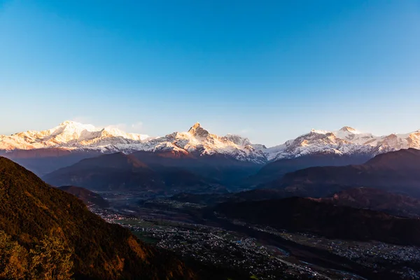 Machapuchare sunrise view in Dhampus Pokhara Nepal.