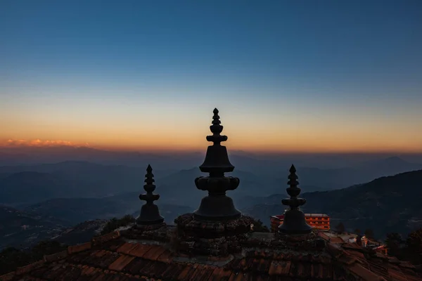 Ett vackert berg från Nagarkot Katmandu Nepal Stockbild