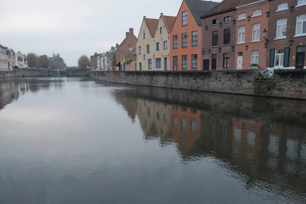 België Brugge Oktober 2019 Waterkanalen Brugge Belgium Noord Venetië Herfstreis — Stockfoto