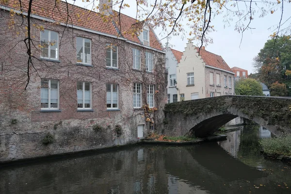 Belgio Brugge Ottobre 2019 Canali Acqua Bruges Belgium Nord Venezia — Foto Stock