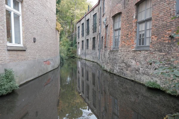 Бельгия Брюгге Октября 2019 Года Водные Каналы Брюгге Belgium North — стоковое фото