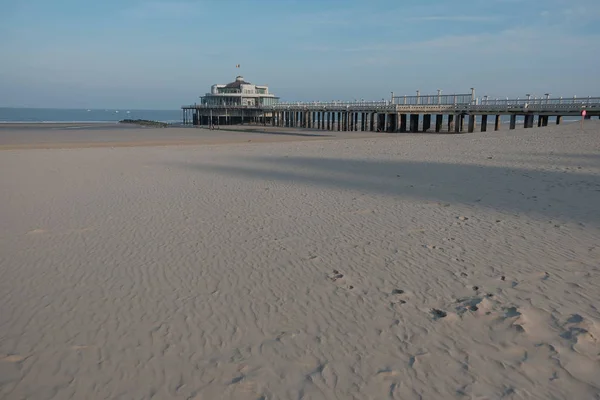 België Brugge Oktober 2019 Noordzee België Strand Herfst Stockfoto