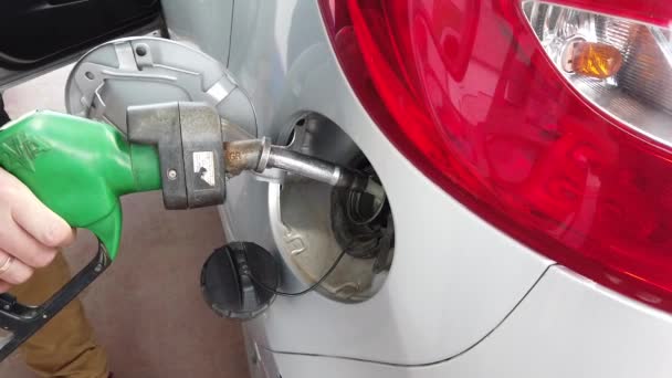 Gas Station Car Refueling Process — Stock Video