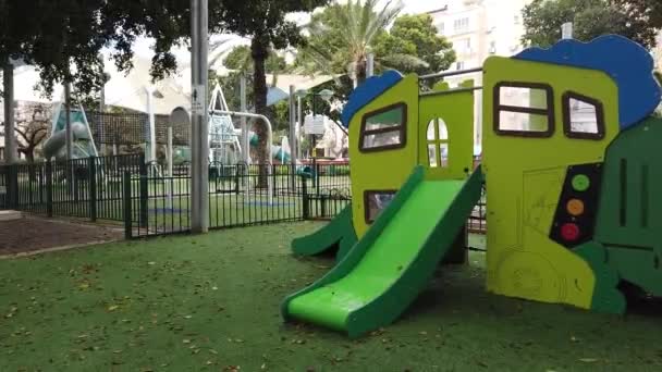 Israel Netanya Marzo 2020 Calles Vacías Israel Ciudad Netanya Parque — Vídeos de Stock