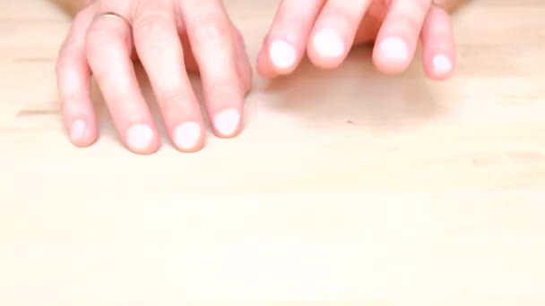 Gros Plan Mâle Blanc Ongles Plats — Video