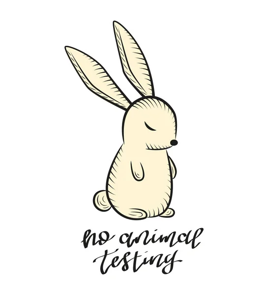 Cruelty Free Concept Design Rabbit Animal Testing Lettering Vector Stock — Stock Vector