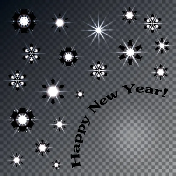Carte de voeux de Noël et Nouvel An. Des flocons de neige brillants. Résumé Contexte du Nouvel An . — Image vectorielle