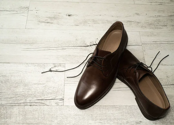 stock image Mens brown classic shoes, background with mens shoes, man leather shoes