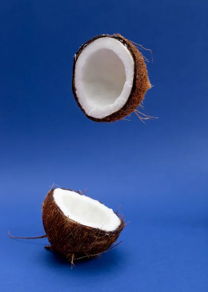 Flying Air Fresh Ripe Coconut Food Levitation Concept — Stock Photo, Image