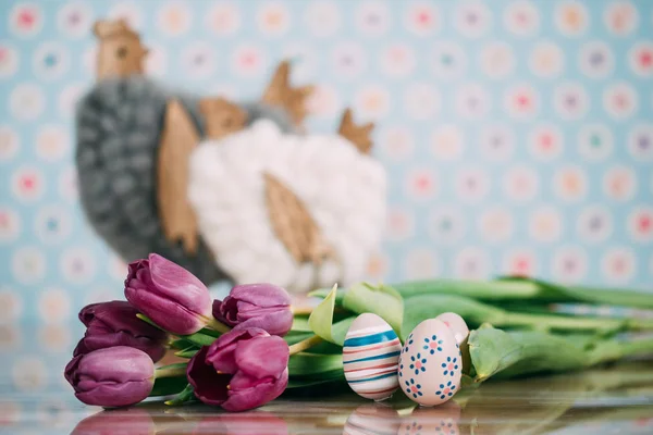 Bela Páscoa Primavera Imagens Temáticas Com Decorações — Fotografia de Stock