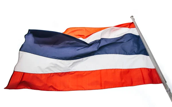 Bandeiras Tailandesas Bandeira Amarela Dos Kings Batendo Vento — Fotografia de Stock