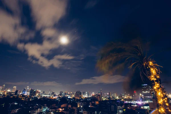 Bangkok Skyscrapers Night Thailand — ストック写真