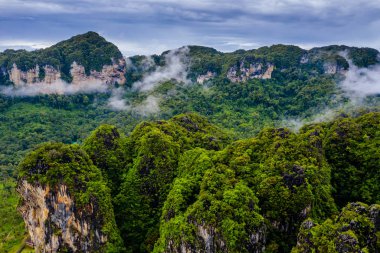 Krabi - Railay beach seen from a drone. One of Thailand's most famous luxurious beach. 