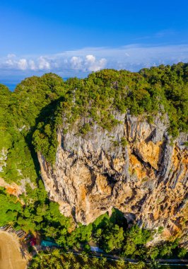 Krabi - Railay beach seen from a drone. One of Thailand's most famous luxurious beach. 