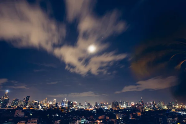 Rascacielos Bangkok Por Noche Tailandia —  Fotos de Stock