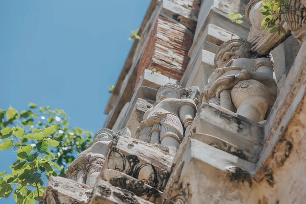 Increíbles Detalles Del Wat Maha Ese Templo Con Las Ruinas — Foto de Stock