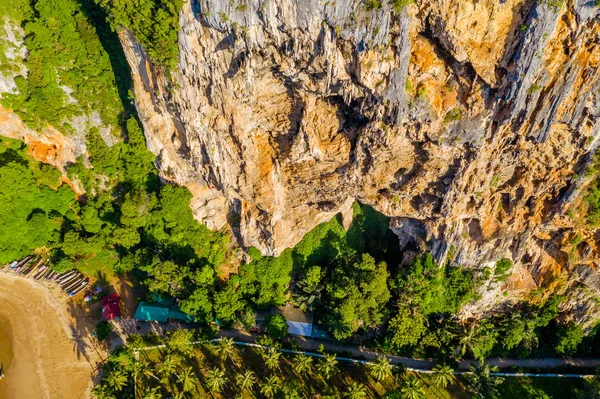 Krabi Railay Strand Drón Thaiföld Egyik Leghíresebb Luxus Strandja — Stock Fotó