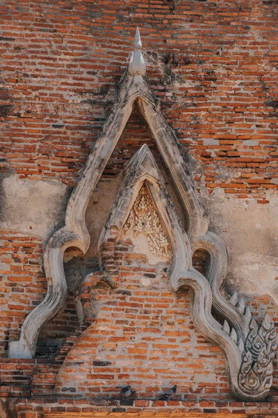 Amazing Details Wat Maha Temple Ruins — Stockfoto