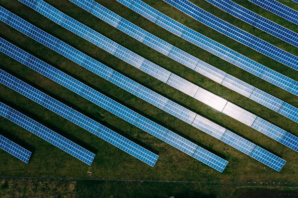 Solar Panels Drone View — 图库照片