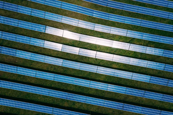 Painéis Solares Vista Drone — Fotografia de Stock