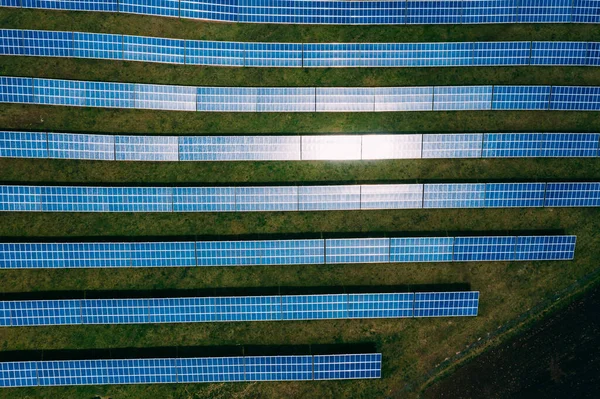 Solar Panels Drone View — 图库照片