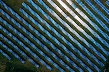 solar panels drone view 