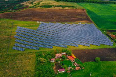solar panels drone view 
