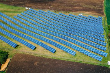 solar panels drone view 