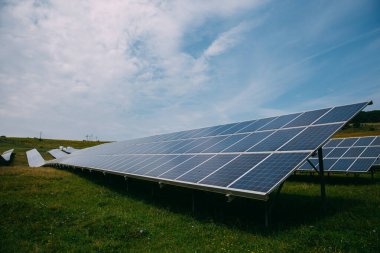 Solar power station with huge solar photovoltaic panels.