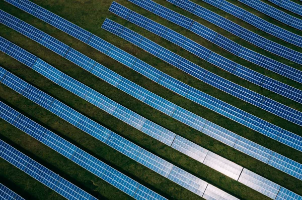 Solar Panels Drone View — 图库照片