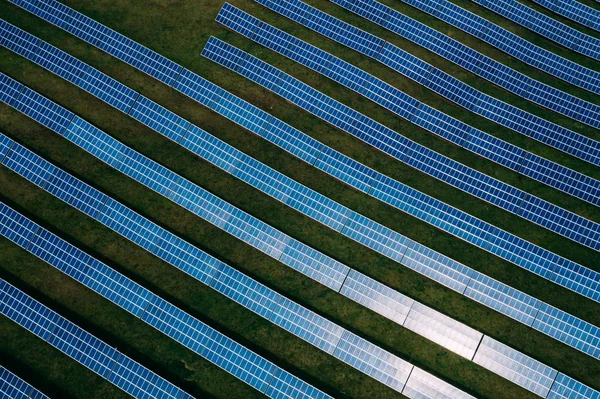 Painéis Solares Vista Drone — Fotografia de Stock