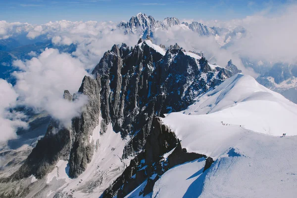 Mont blanc, chamonix a francia Alpok. Franciaország. — Stock Fotó