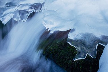 Eriyen buz Nehri üzerinde. Bahar geliyor.