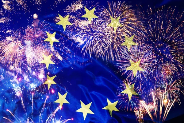 Flaga Unii Europejskiej Koncepcja Głosowania — Zdjęcie stockowe