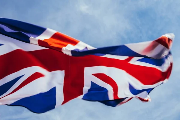 Die Britische Flagge Weht Wind — Stockfoto