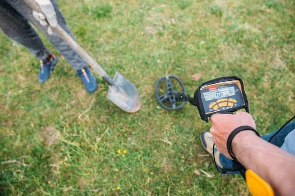 Metaal Detector Zoek Naar Schatten Grond — Stockfoto