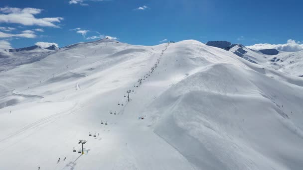 Drone View Mountain Ski Slopes — Stockvideo