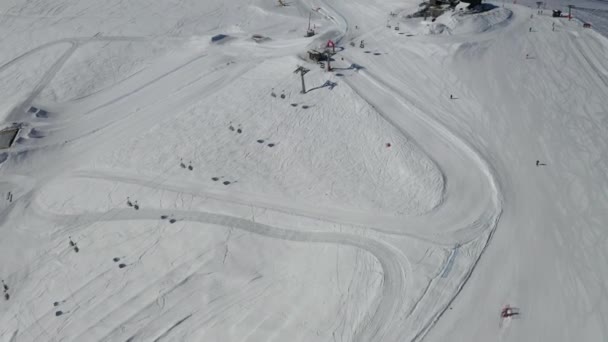 Drone Vista Las Pistas Esquí Montaña — Vídeos de Stock