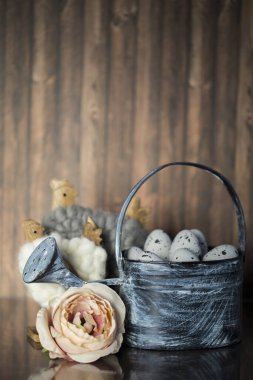 Süslü güzel Paskalya arkaplanı. Bahar ve Paskalya temalı resim. 