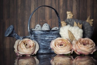 Süslü güzel Paskalya arkaplanı. Bahar ve Paskalya temalı resim. 