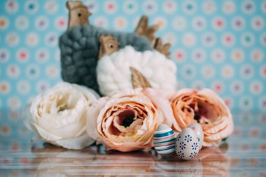 Süslü güzel Paskalya arkaplanı. Bahar ve Paskalya temalı resim. 