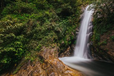 Chiang Mai 'deki Doi Inthanon Ulusal Parkı' nda Tropik Mae Pan Şelalesi.