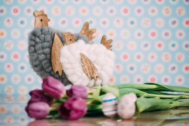 Süslü güzel Paskalya arkaplanı. Bahar ve Paskalya temalı resim. 