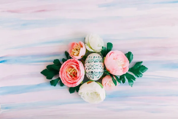 Hermoso Fondo Pascua Con Decoraciones Imagen Temática Primavera Pascua —  Fotos de Stock