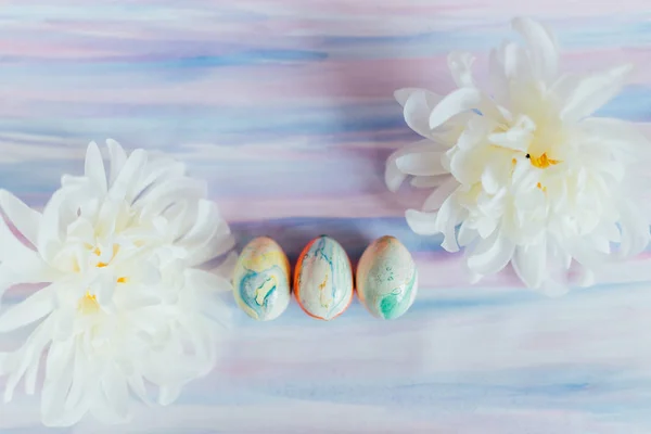 Hermoso Fondo Pascua Con Decoraciones Imagen Temática Primavera Pascua — Foto de Stock