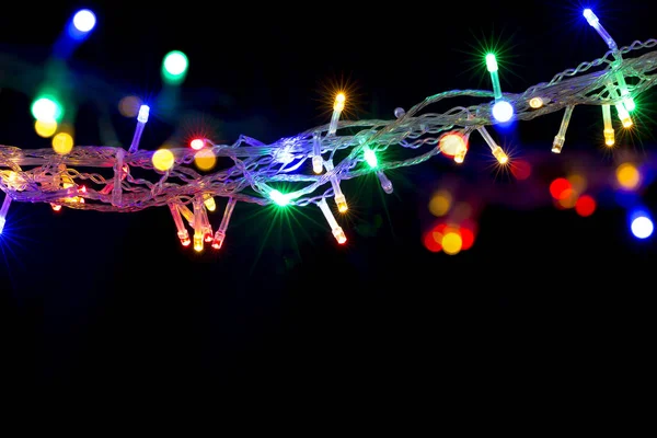 Beautiful Background Christmas Light Garland Copy Space Holidays Concept — Stock Photo, Image