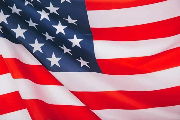 Close Bandeira Americana Fundo Branco — Fotografia de Stock