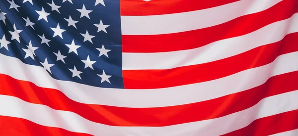 Κοντινό Πλάνο Της Αμερικανικής Σημαίας Λευκό Φόντο — Φωτογραφία Αρχείου