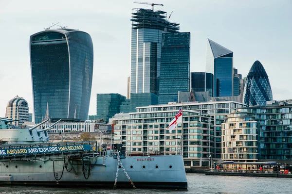 Londen April 2019 Panoramisch Uitzicht Bankwijk Van Centraal Londen Met — Stockfoto